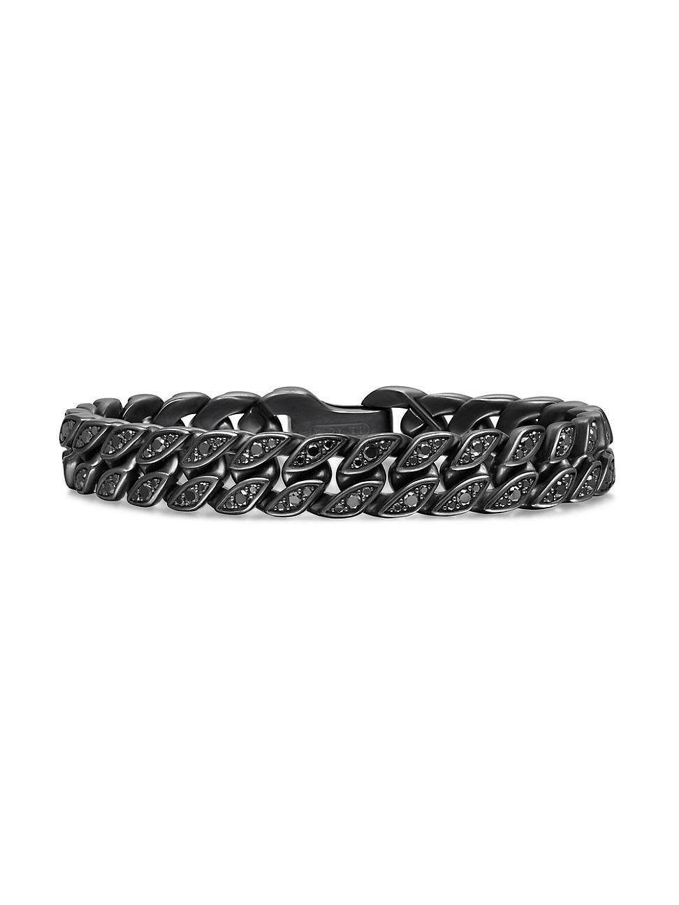 Mens Curb Chain Bracelet in Black Titanium Product Image