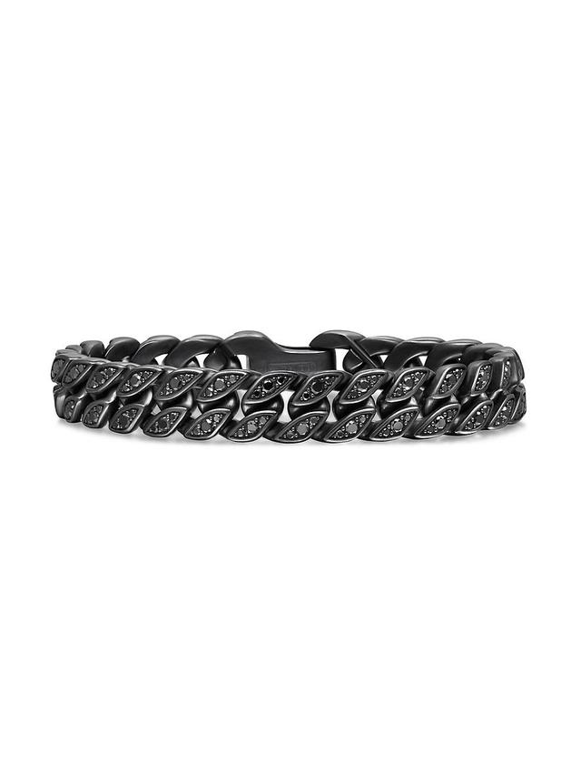 Mens Curb Chain Bracelet in Black Titanium Product Image