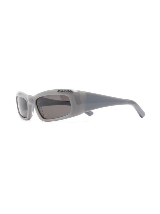 BALENCIAGA Logo-print Detail Sunglasses In Grey Product Image