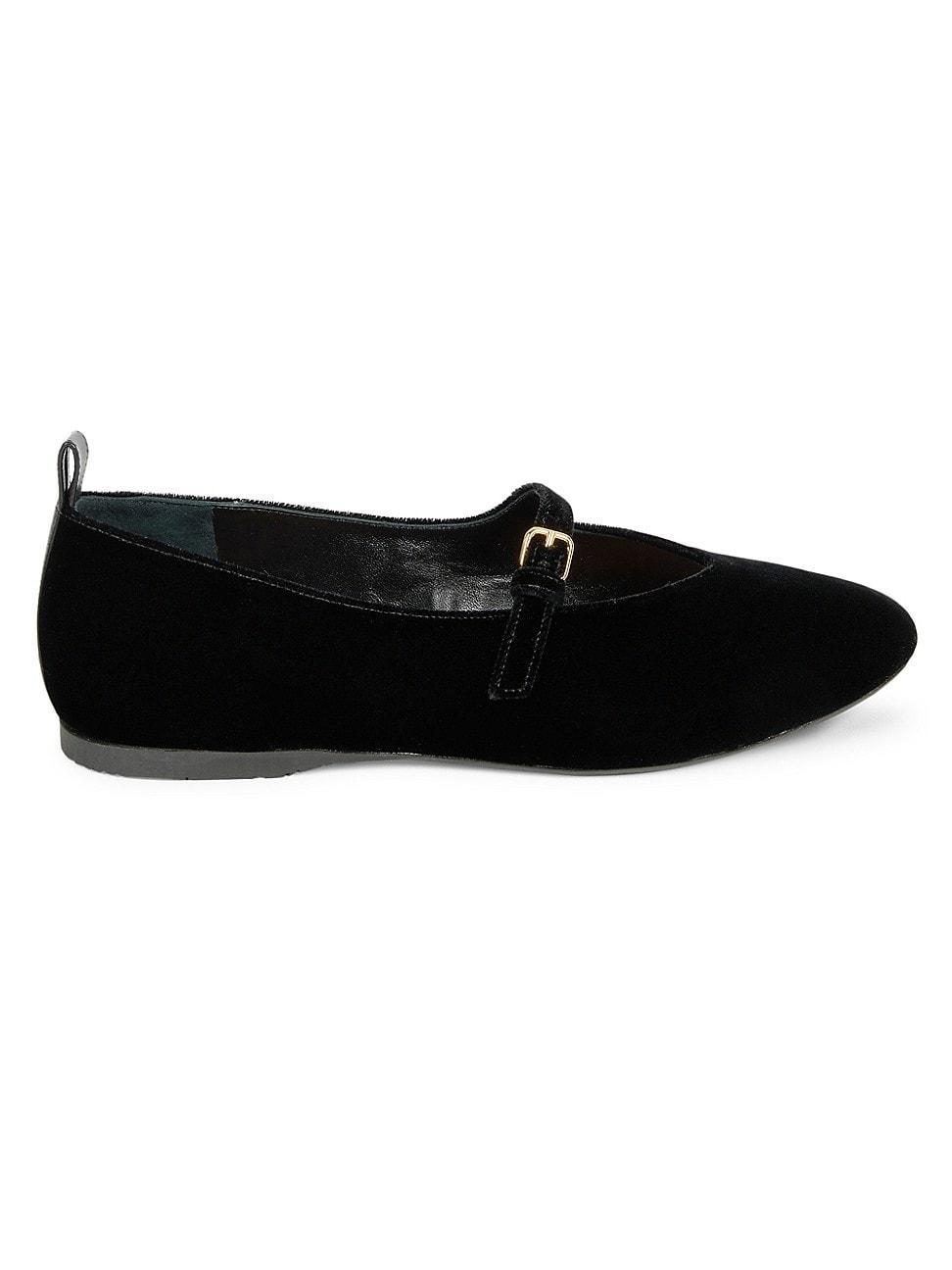 Womens Velvet Ballerina Flats product image