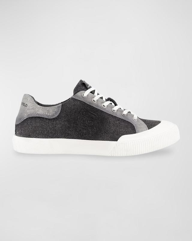 Men's Denim Side Logo Low-Top Sneakers Product Image