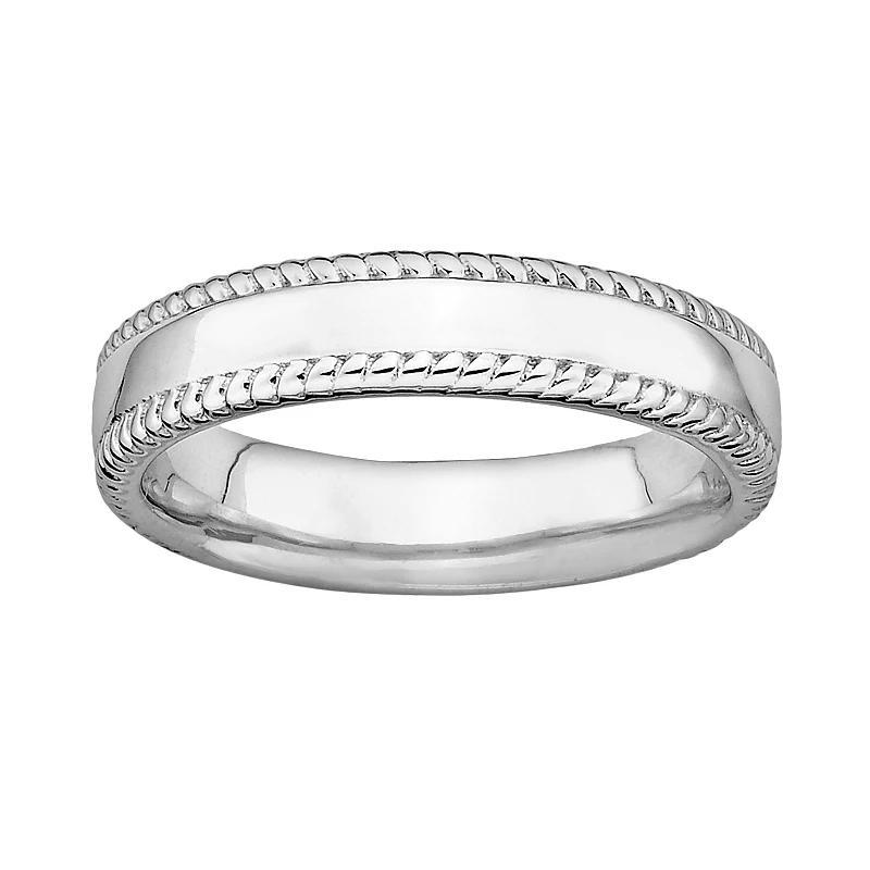 Stacks & Stones Sterling Silver Milgrain Stack Ring, Womens Product Image