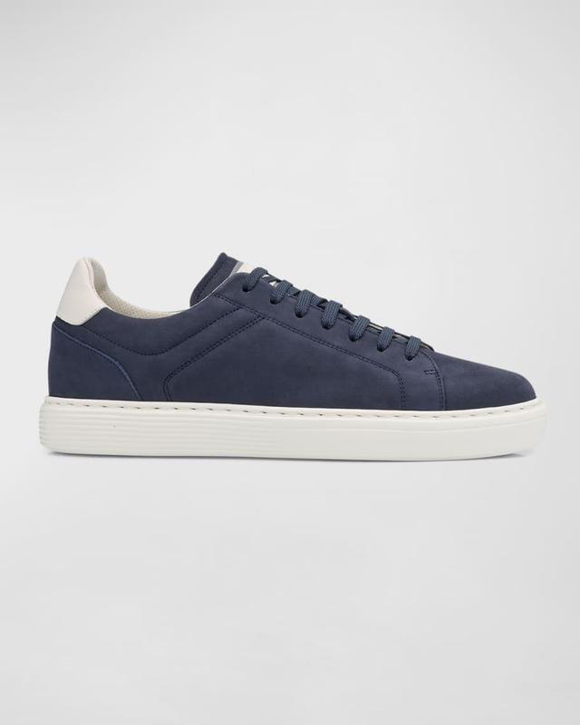 Men's Nubuck Calfskin Low-Top Sneakers Product Image