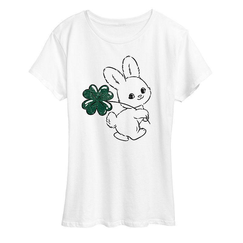 Womens Bunny And Clover Graphic Tee Product Image