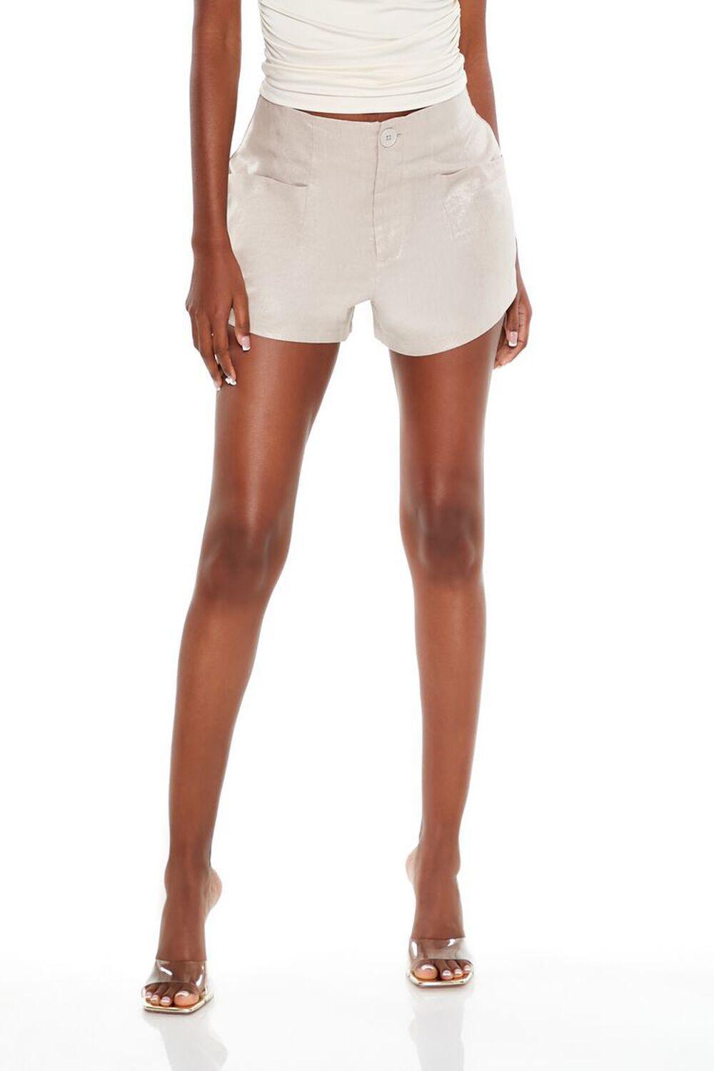 Linen-Blend Glitter Shorts | Forever 21 Product Image