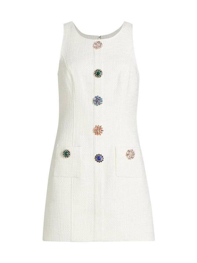 Womens Randi Embellished Button Tweed Dress Product Image