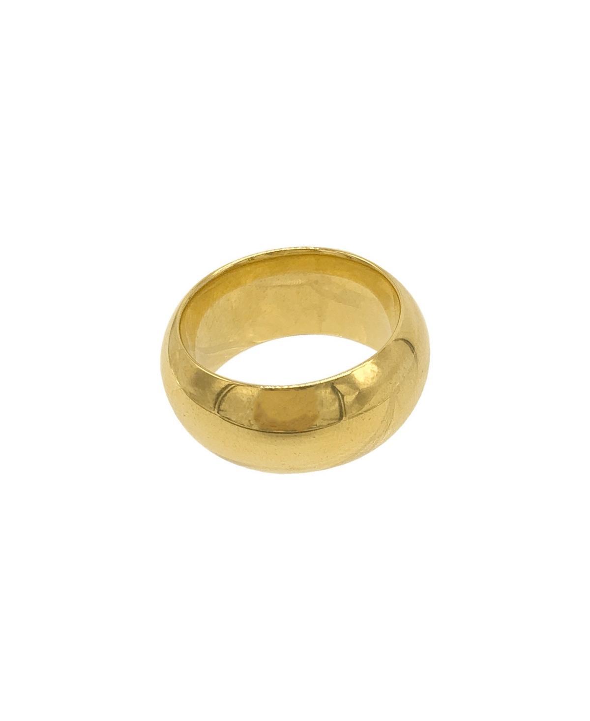 Adorina 14k Gold Plated Stainless Steel Domed Cigar Band, Womens Yellow Product Image