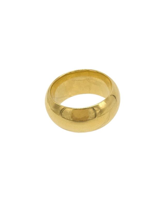 Adorina 14k Gold Plated Stainless Steel Domed Cigar Band, Womens Yellow Product Image