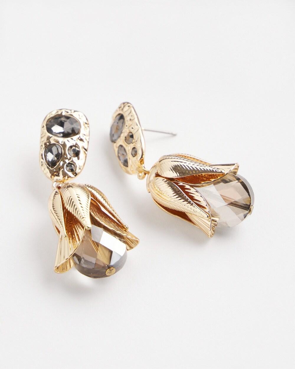 No Droop™ Embellished Tulip Drop Earrings Product Image