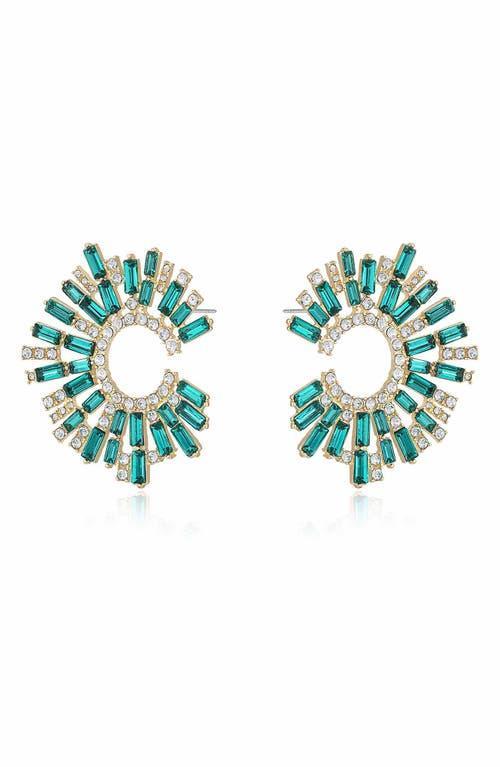 Womens Opulent Crystal Stardust 18K-Gold-Plated Open-Circle Earrings Product Image