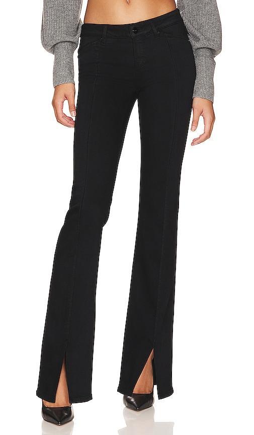 Paige Sloane Front Seams and Slit Shadow (Black Shadow) Women's Jeans Product Image