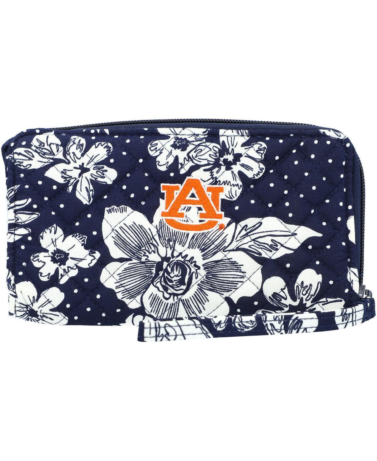 Womens Vera Bradley Auburn Tigers Rain Garden Front-Zip Wristlet - Navy Product Image