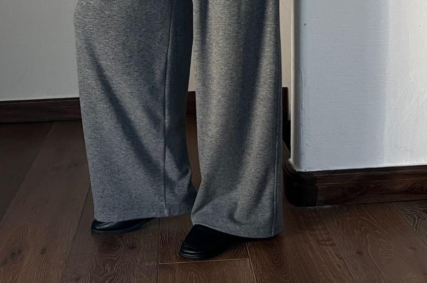 High Rise Plain Loose-Fit Wide-Leg Sweatpants Product Image