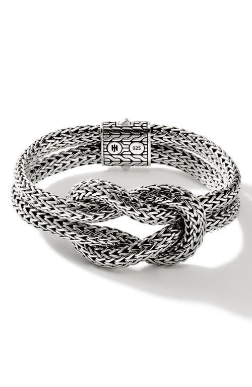 Womens Sterling Silver Knot Chain Bracelet Product Image