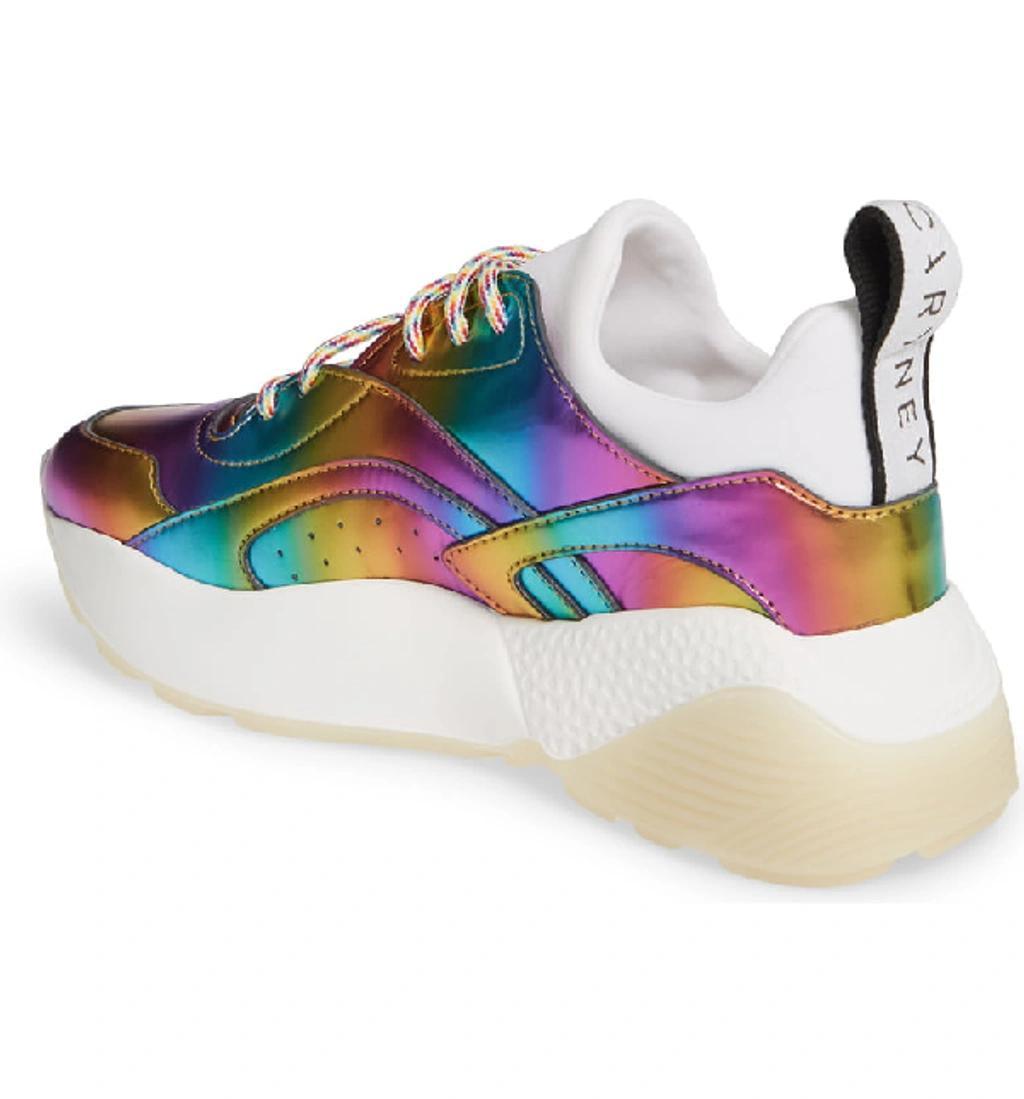 STELLA MCCARTNEY Eclypse Iridescent Faux Leather And Neoprene Sneakers In Purple,light Blue,orange Product Image