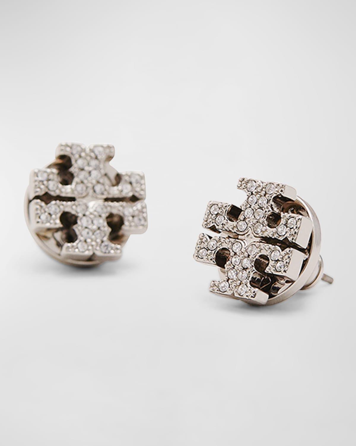 Tory Burch Crystal Logo Stud Earrings Product Image