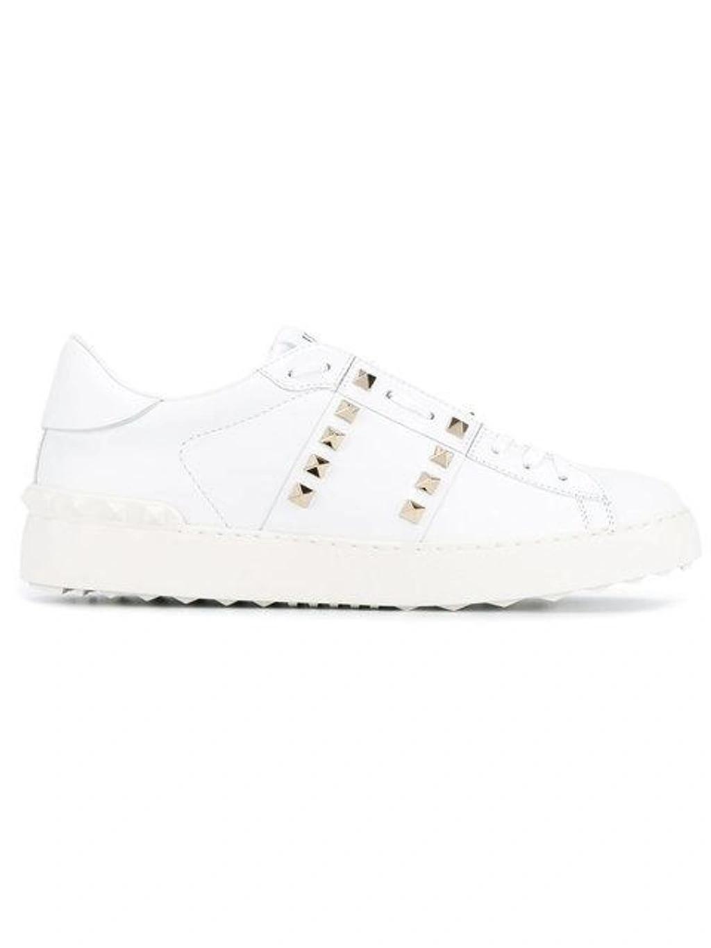 White Rockstud Untitled Open Sneakers In White 1 Product Image