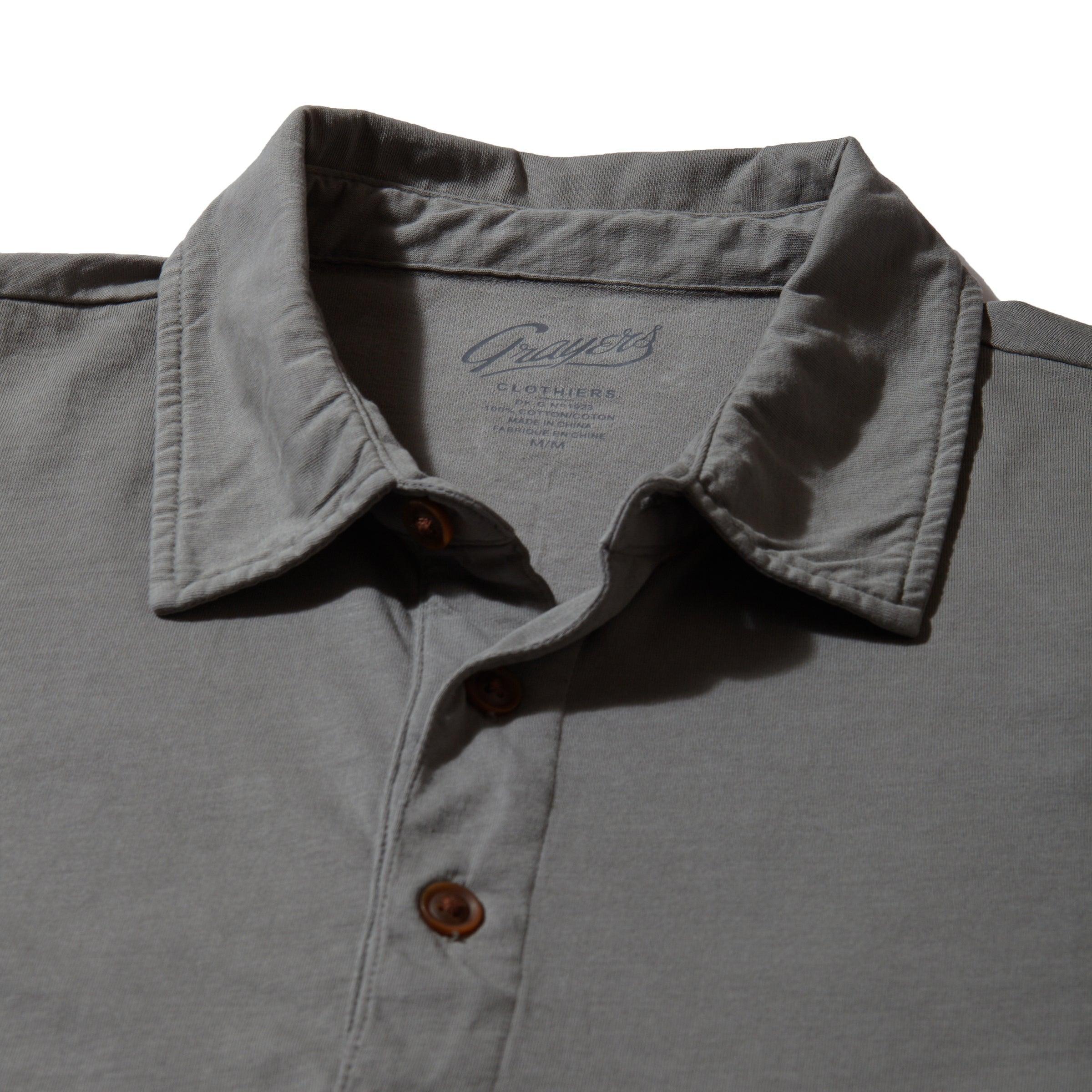 Pima Cotton Long Sleeve  Polo - Moon Mist Product Image