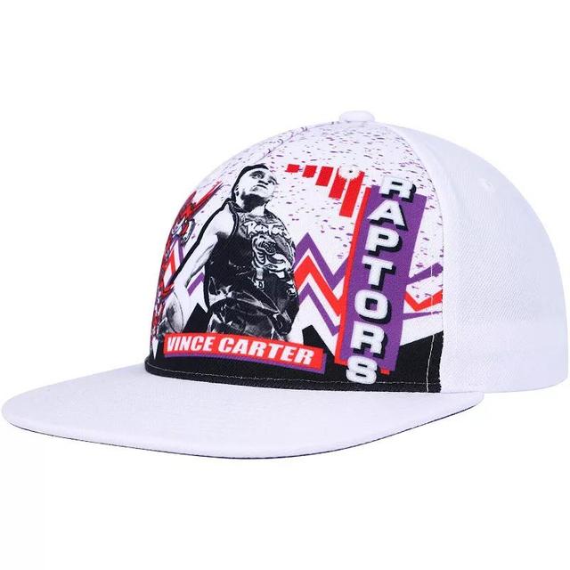 Mens Mitchell & Ness Vince Carter White Toronto Raptors Hardwood Classics 90s Playa Deadstock Snapback Hat Product Image