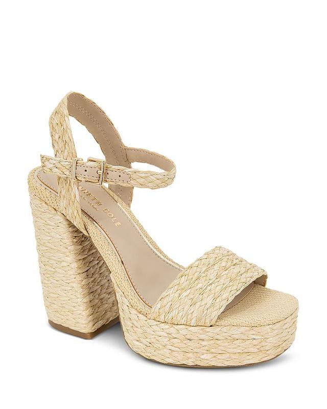 Kenneth Cole Womens Dolly Ankle Strap Espadrille Platform Sandals Product Image