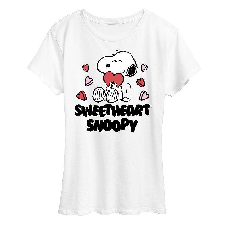 Womens Peanuts Sweetheart Snoopy Graphic Tee Grey Gray Product Image