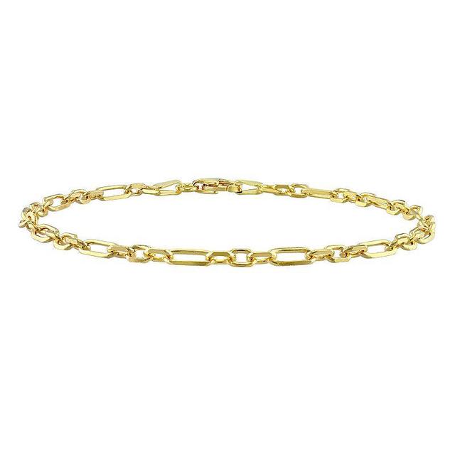 Stella Grace 18k Gold Over Silver 3 mm Figaro Chain Bracelet, Womens Yellow Product Image