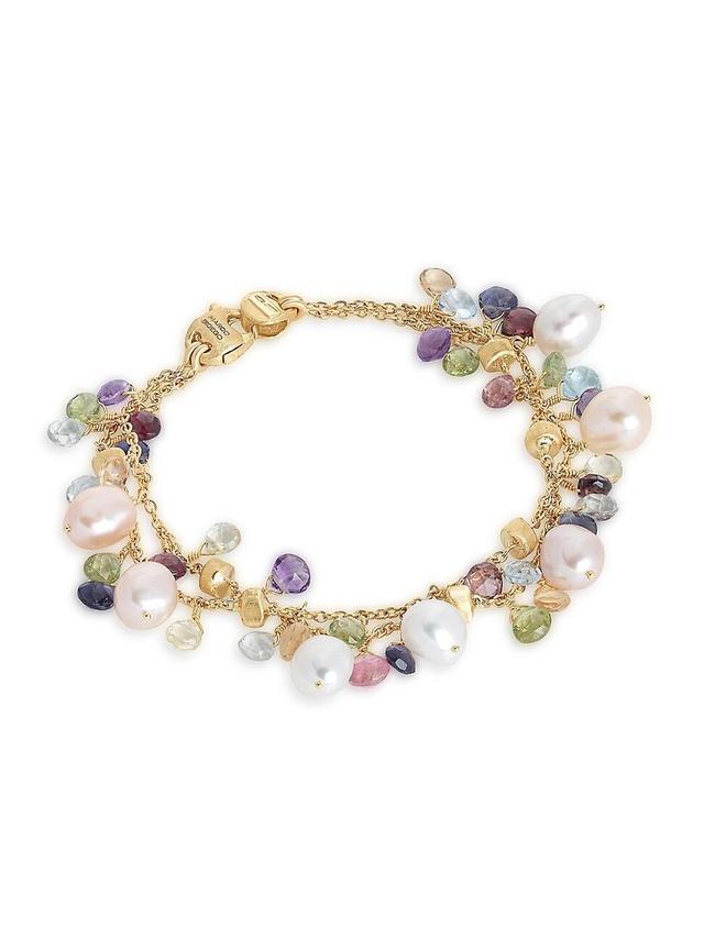 Marco Bicego 18K Yellow Gold Paradise Pearl Mixed Gemstone and Cultured Freshwater Pearl Two Strand Bracelet Product Image