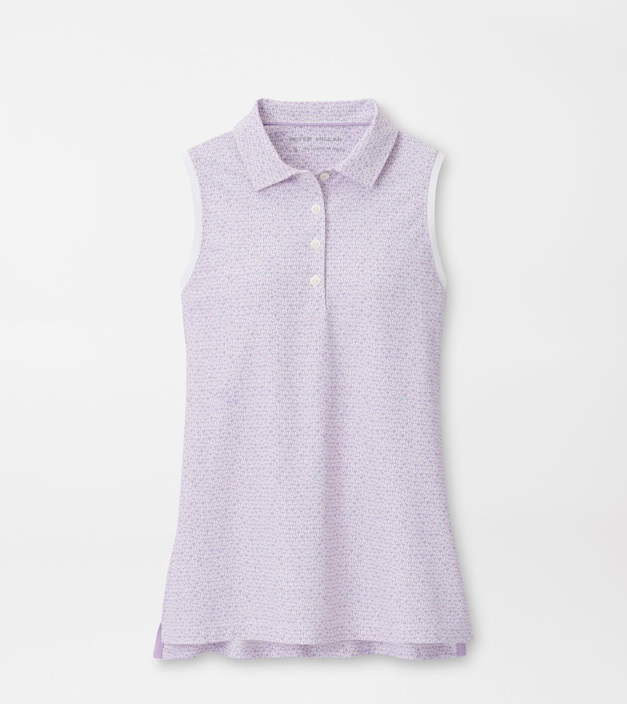 Sip and Swing Banded Sport Mesh Sleeveless Button Polo Product Image