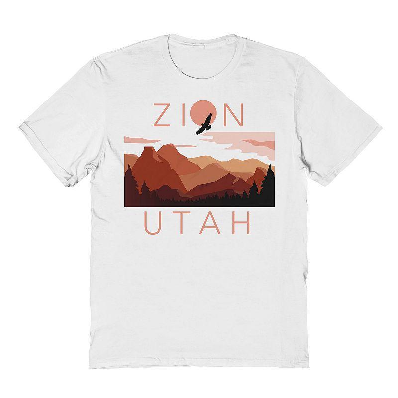 Mens Country Parks Zion Utah Graphic Tee White Product Image