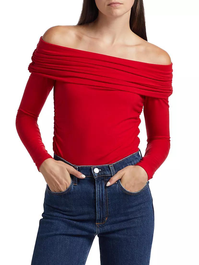 Florentina Stretch Knit Off-The-Shoulder Top Product Image