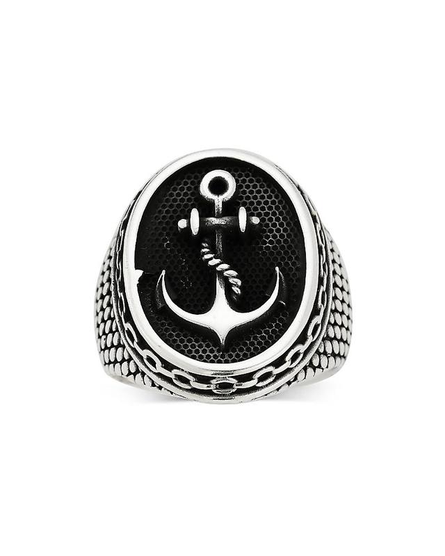 Milanesi And Co Sterling Silver Oxidized Anchor Signet Ring Product Image