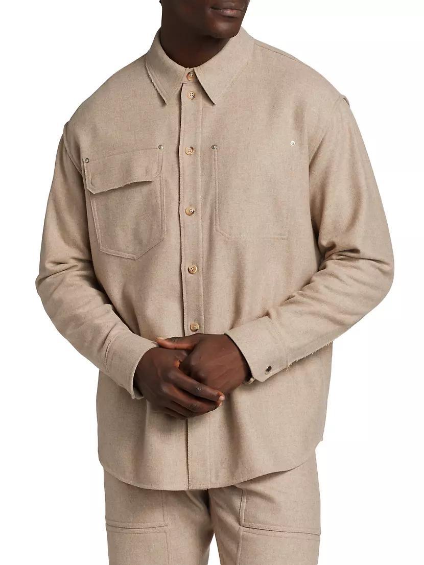 Chest Pocket Wool-Blend Shirt Product Image