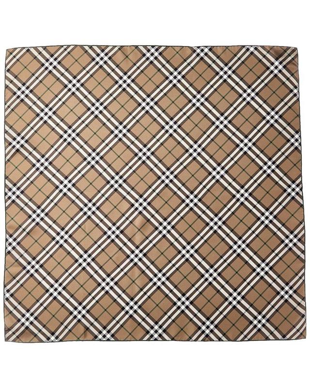 BURBERRY Check Silk Scarf In Brown Product Image