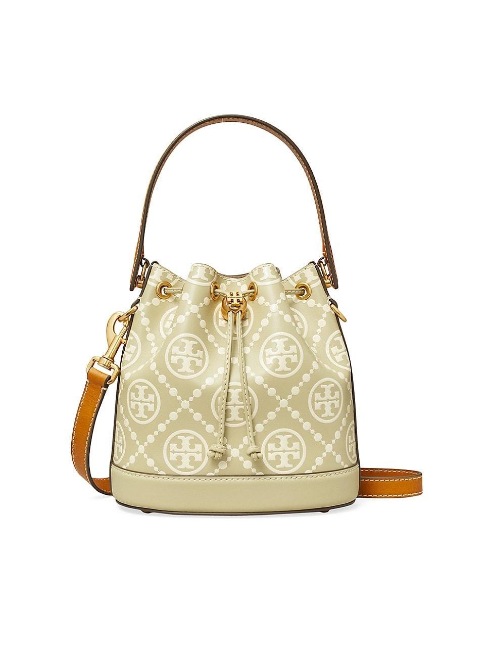 Womens T Monogram Embossed Leather Bucket Bag Product Image