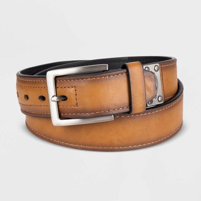 Dickies Mens Big & Tall Workwear Belt with Metal Logo Plaque - Brown Product Image