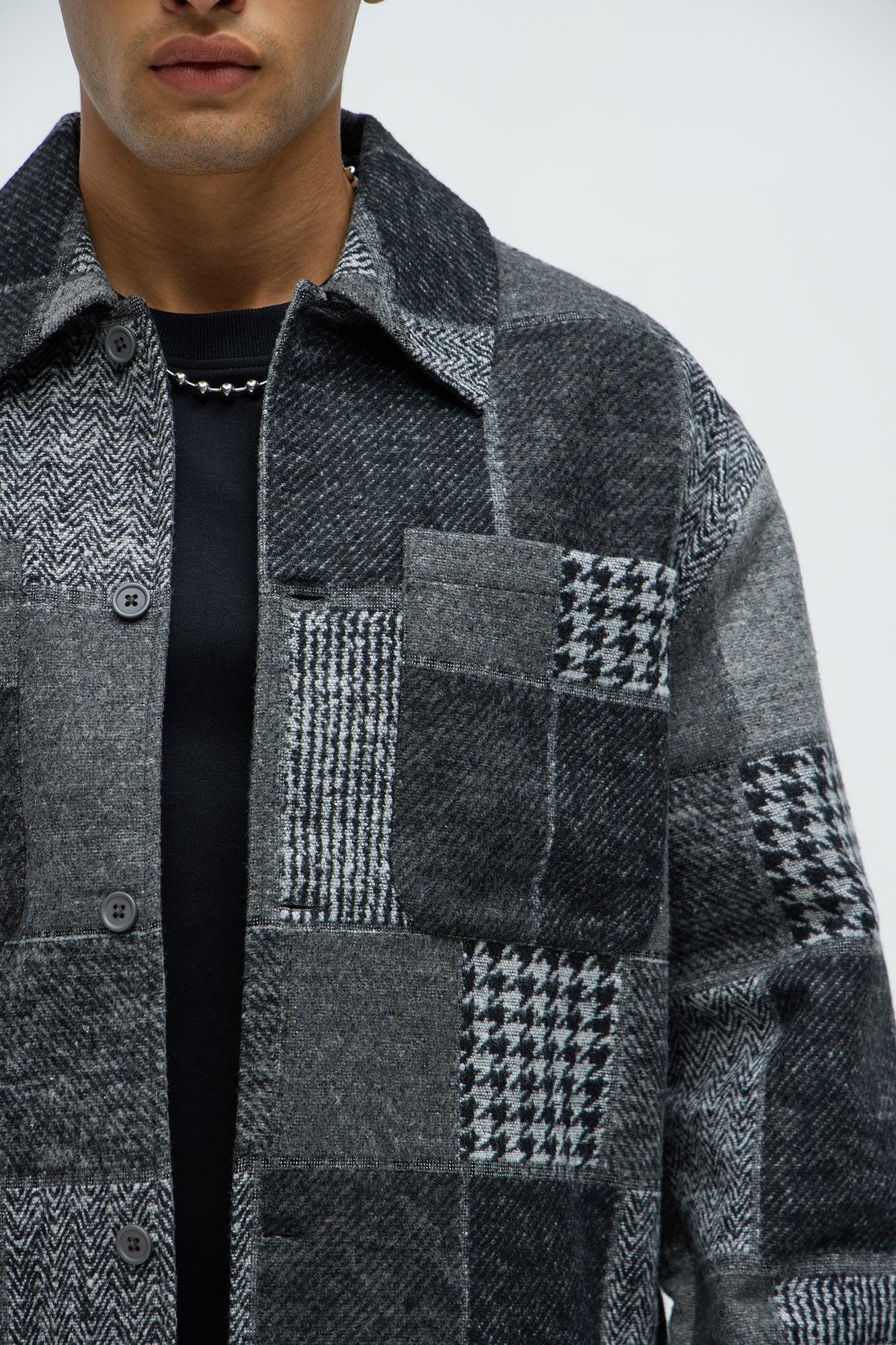 They're Satisfied Patch Jacket - Grey Product Image