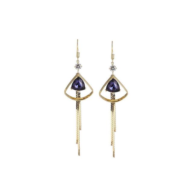 Sohi Womens White Sleek Drop Earrings Product Image