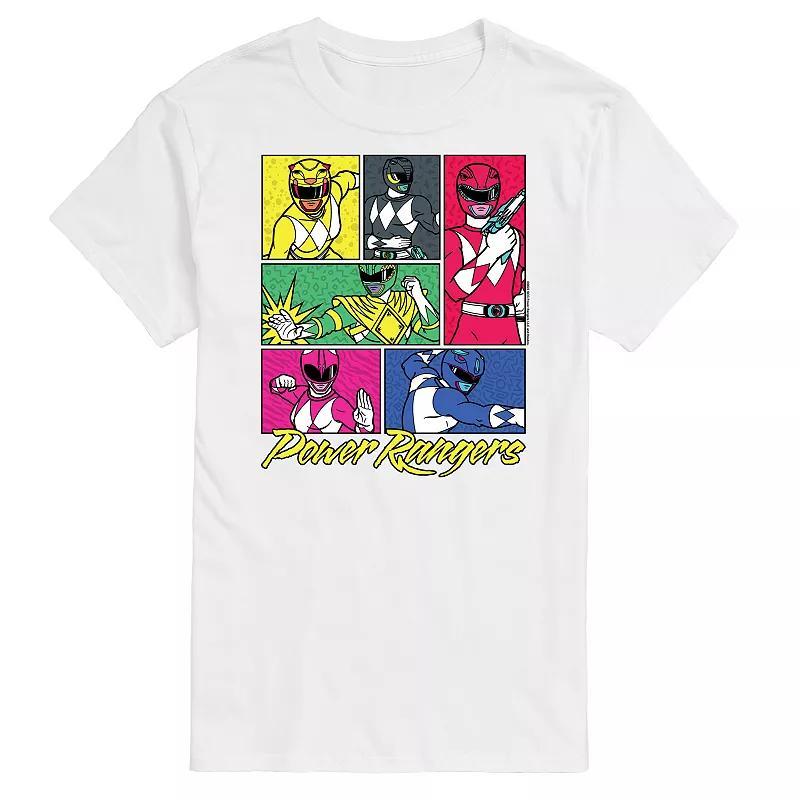 Big & Tall Power Rangers Grid Graphic Tee, Mens Product Image