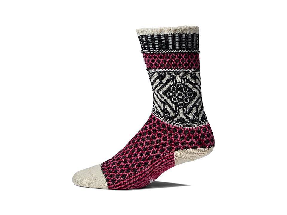 Smartwool Everyday Popcorn Snowflake Pattern Crew Socks (Charcoal) Women's No Show Socks Shoes Product Image