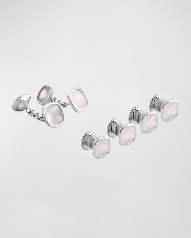 Men's Moonstone Cufflink Stud Set Product Image