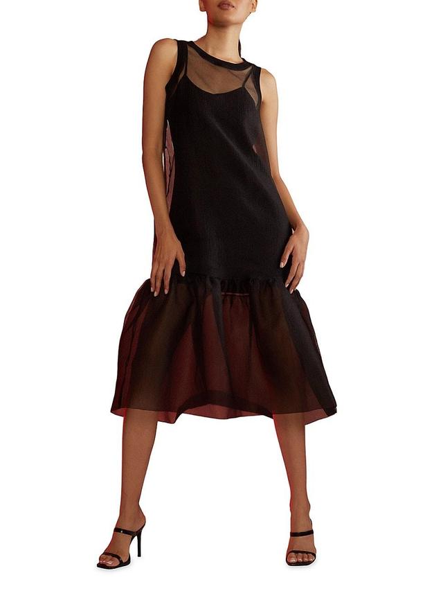 Womens Sheer Organza Midi Dress Product Image