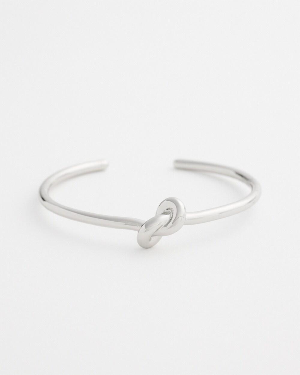 Silver Tone Knot Cuff Bracelet   Chico's - Silver - Women Product Image