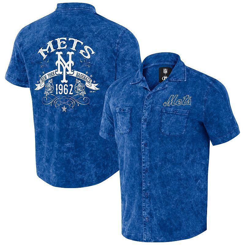 Mens Darius Rucker Collection by Fanatics Royal New York Mets Denim Team Color Button-Up Shirt MET Blue Product Image