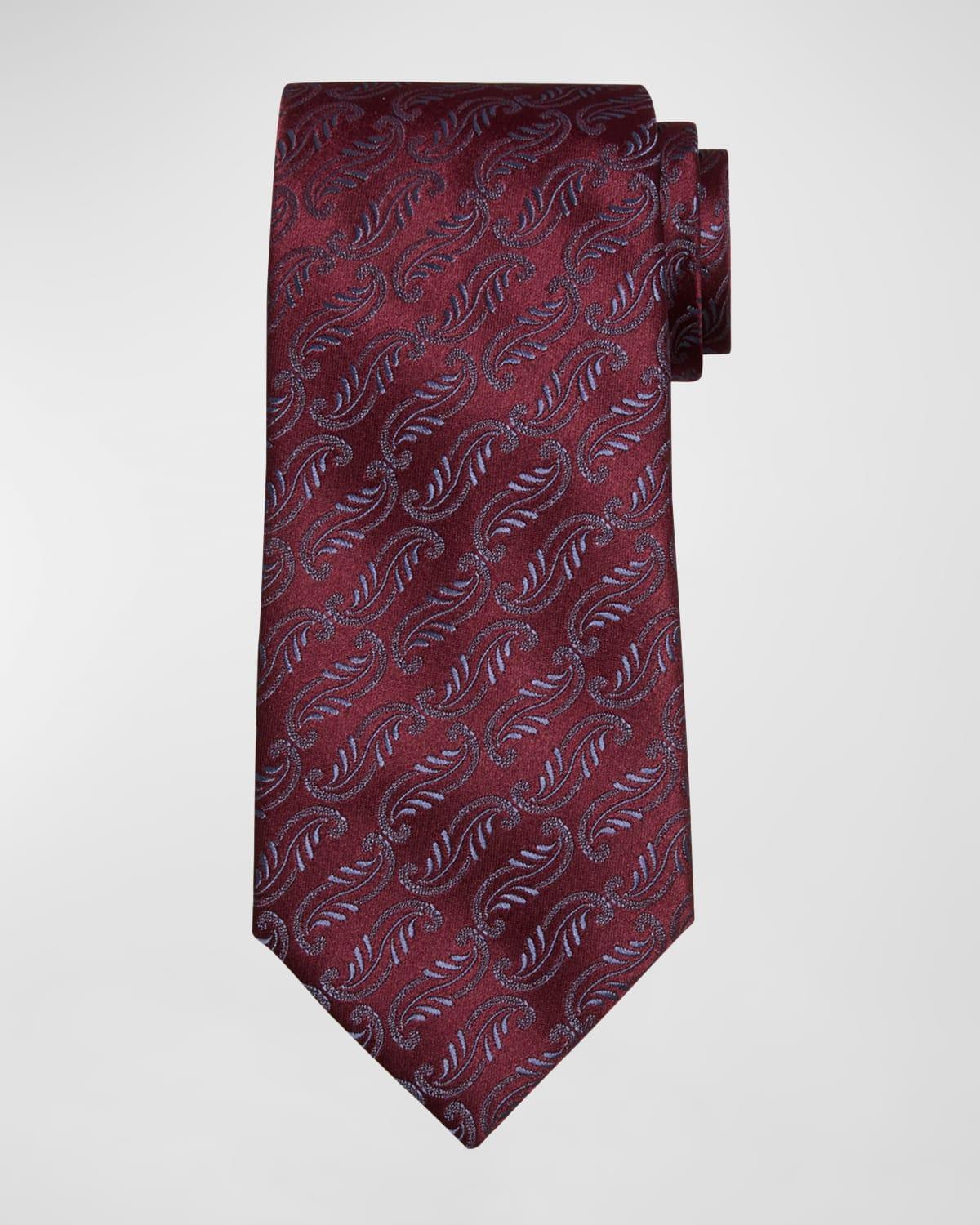 Mens Geometric Jacquard Silk Tie Product Image