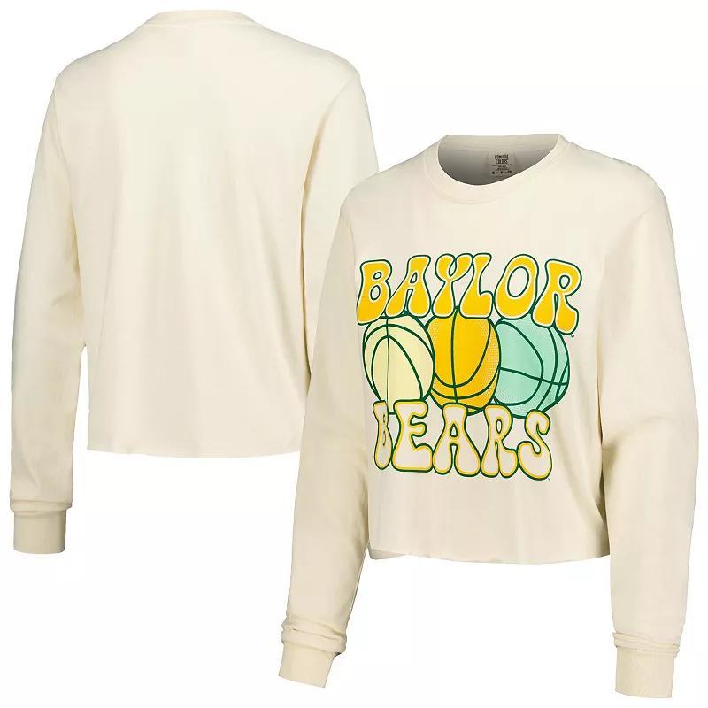 Womens Natural Baylor Bears Comfort Colors Basketball Cropped Long Sleeve T-Shirt Product Image