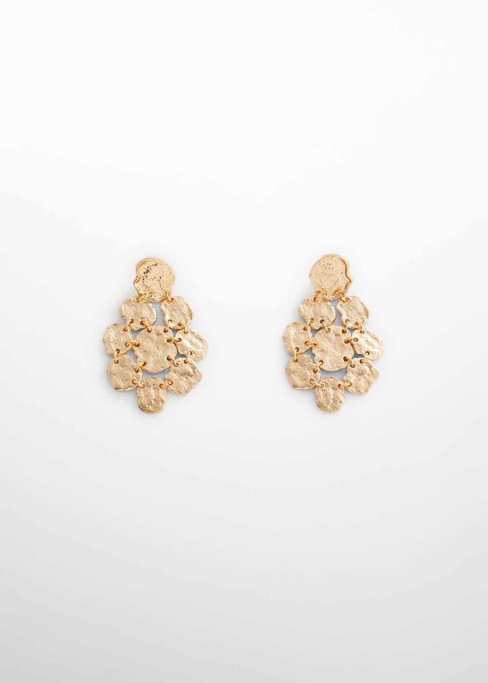 MANGO - Textured coin earrings - One size - Women Product Image