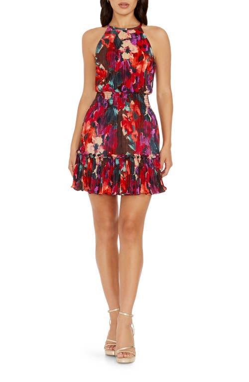 Dress the Population Kaylee Floral Pliss Minidress Product Image