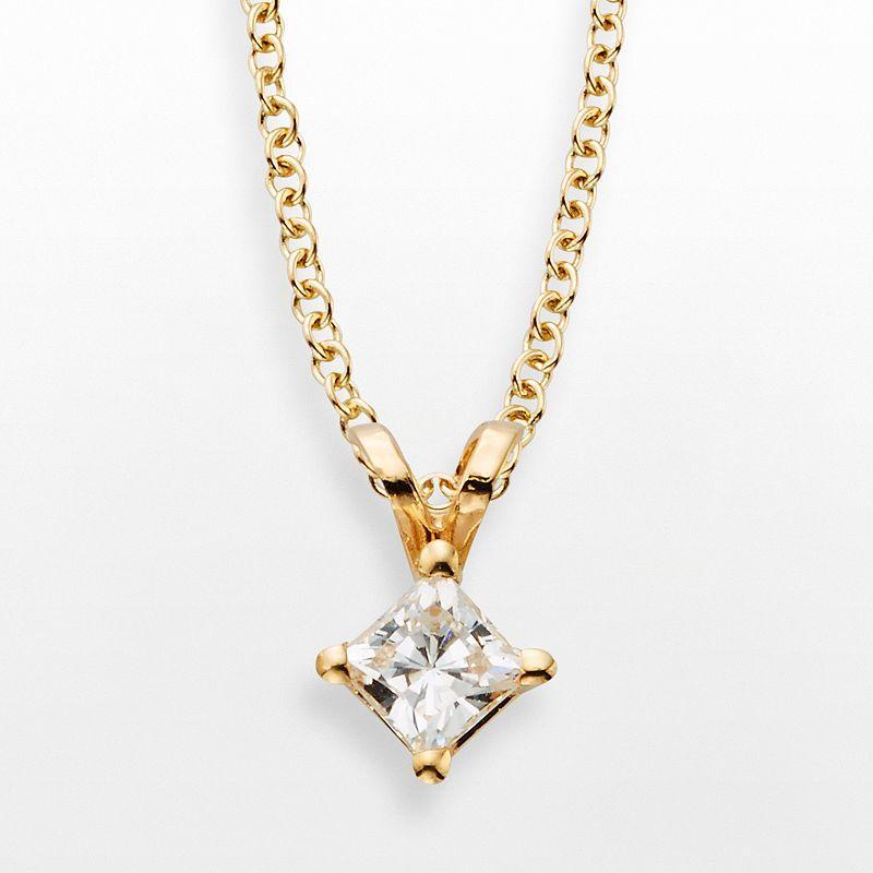 The Regal Collection 14k Gold 1/4-ct. T.W. IGL Certified Diamond Solitaire Pendant, Womens 14k Yellow Gold Product Image