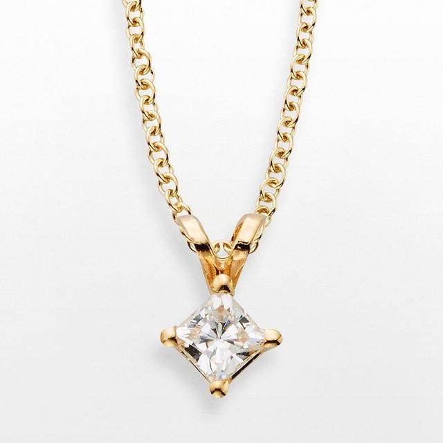 The Regal Collection 14k Gold 1/4-ct. T.W. IGL Certified Diamond Solitaire Pendant, Womens 14k Yellow Gold Product Image