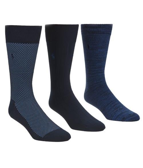 Polo Ralph Lauren Mens 3-Pk. Supersoft Birdseye Dress Socks Product Image